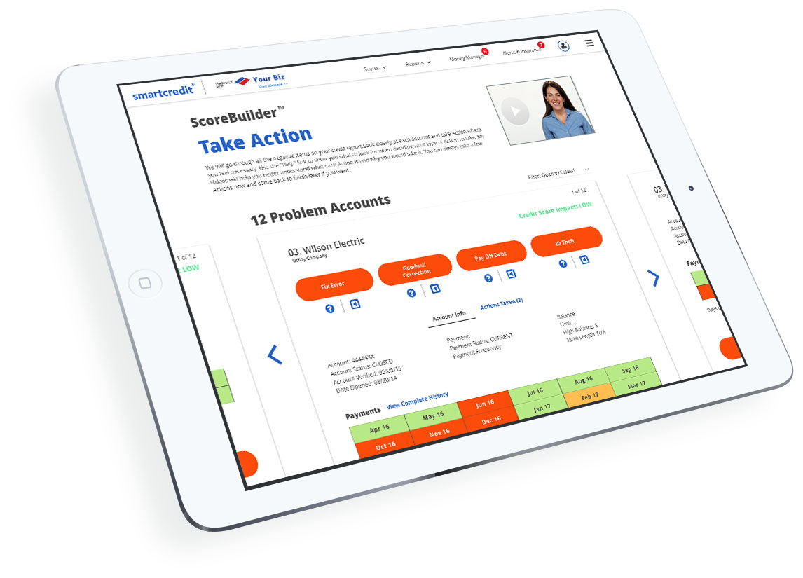Score Big Credit - score builder tablet